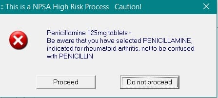 PENICILLAMINE vs PENICILLIN Warning